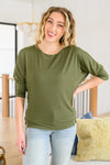 olive dolman sleeve top, modest clothing, modest clothes