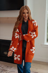 Enough Anyways Floral Cardigan in Burnt Orange