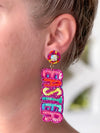 PREORDER: Happy Easter Sequin Dangle Earrings