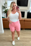 Jenna High Rise Control Top Cuffed Shorts in Pink