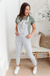 vertical stripe overalls, modest clothing, modest clothes, plus sized modest