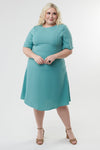 A-line Knee Length Mint Dress, Modest Dresses, Modest Clothes Women Plus