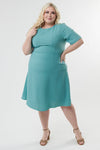 A-line Knee Length Mint Dress, Modest Dresses, Modest Clothes Women Plus