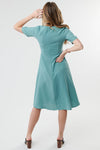 A-line Knee Length Mint Dress, Modest Dresses, Modest Clothes Women Plus