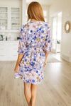 Back of Summer Sonnet Floral Dress – modest midi dress with elastic waistband and floral print
