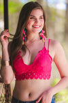 PREORDER: Ella Lace Scalloped Bralette in Hot Pink