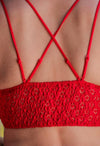 PREORDER: Ella Lace Scalloped Bralette in Red